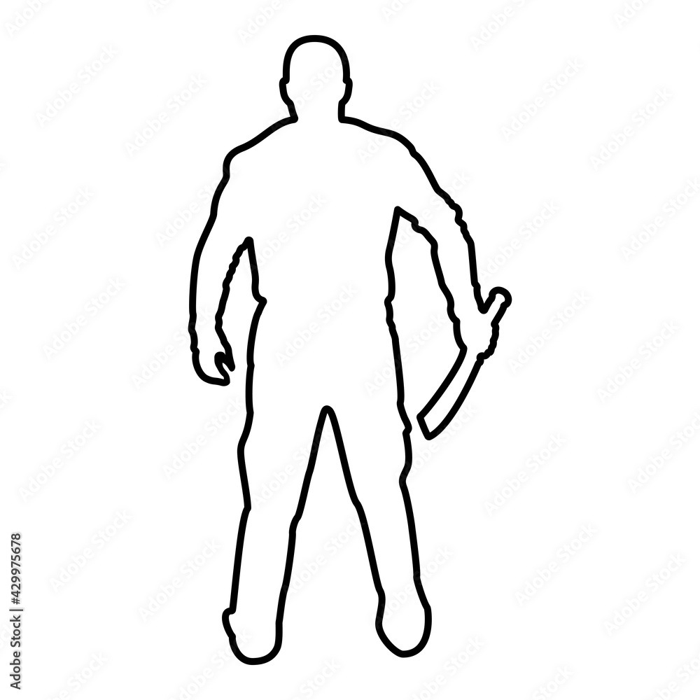 Man with sword machete Cold weapons in hand military man Soldier Serviceman in positions Hunter with knife Fight poses Strong defender Warrior concept Weaponry Stand View from rear Terrible and scary Man with sword machete Cold weapons in hand military man Soldier Serviceman in positions Hunter with knife Fight poses Strong defender Warrior concept Weaponry Stand View from rear Terrible and scary