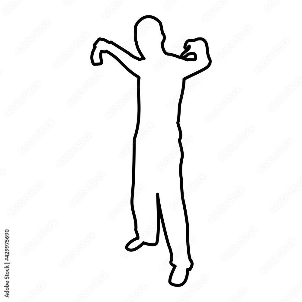 Man with sword machete Cold weapons in hand military man Soldier Serviceman in positions Hunter with knife Fight poses Strong defender Warrior concept Weaponry Stand contour outline black color Man with sword machete Cold weapons in hand military man Soldier Serviceman in positions Hunter with knife Fight poses Strong defender Warrior concept Weaponry Stand contour outline black color