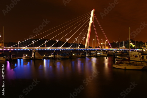 bridge over the river, bridge at night, bridge night view, sea, river view at night, bridge with lights, sunset, evening set, building and architecture, architecture, city view, night city