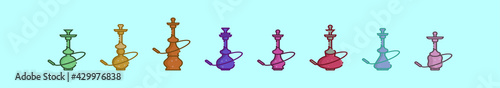 set of nargile cartoon icon design template with various models. vector illustration isolated on blue background