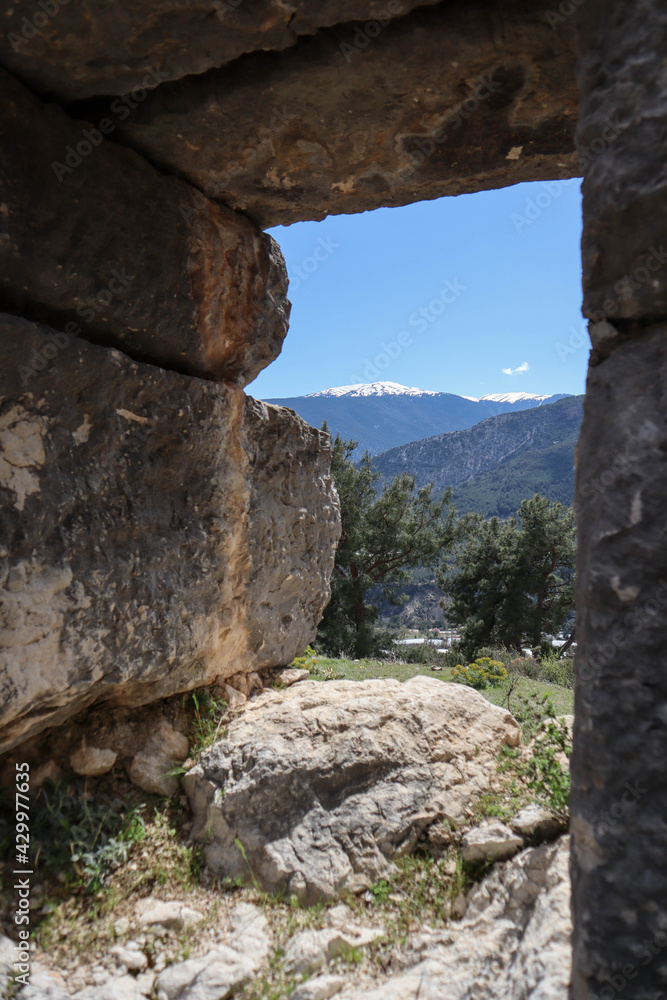 door into the skies ruins of the ancient lycian city Arykanda in Turkey