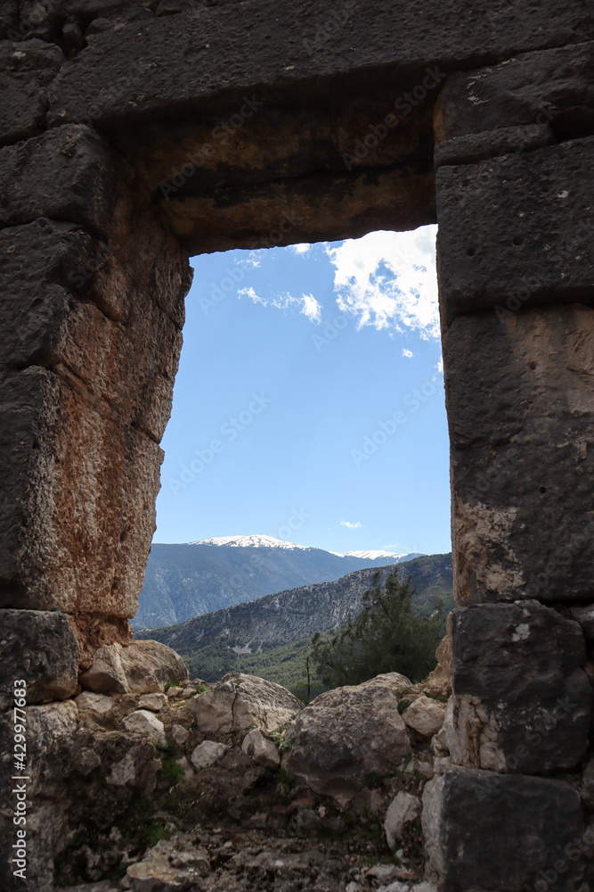 door into the skies ruins of the ancient lycian city Arykanda in Turkey