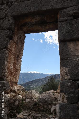 Fototapeta Naklejka Na Ścianę i Meble -  door into the skies ruins of the ancient lycian city Arykanda in Turkey