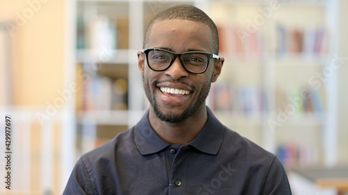 Portrait of Young African Man saying Yes by Shaking Head