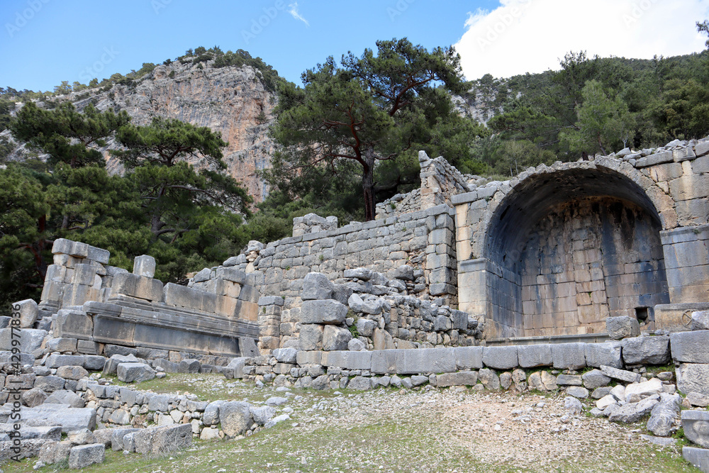 ruins of ancient lycian city Arykanda Monumental tombs