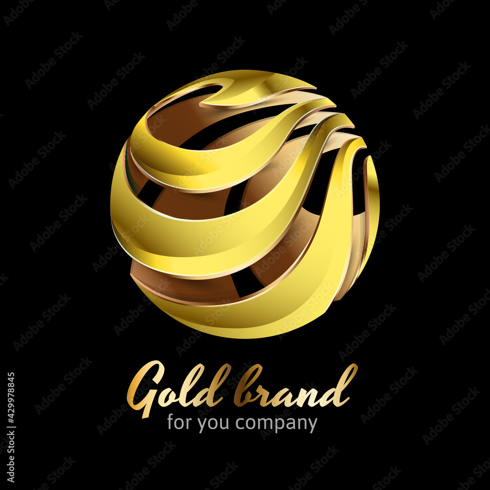 Vector graphic logo abstract gold circle symbol for your company with