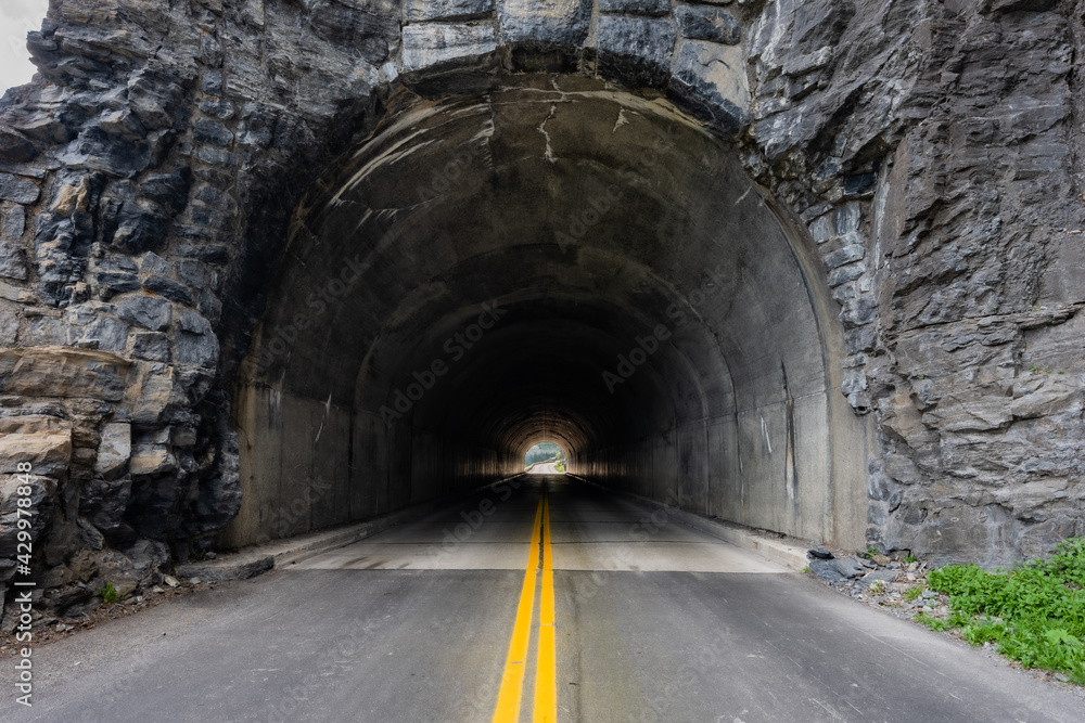 Long Tunnel Toward Mountain Pass
