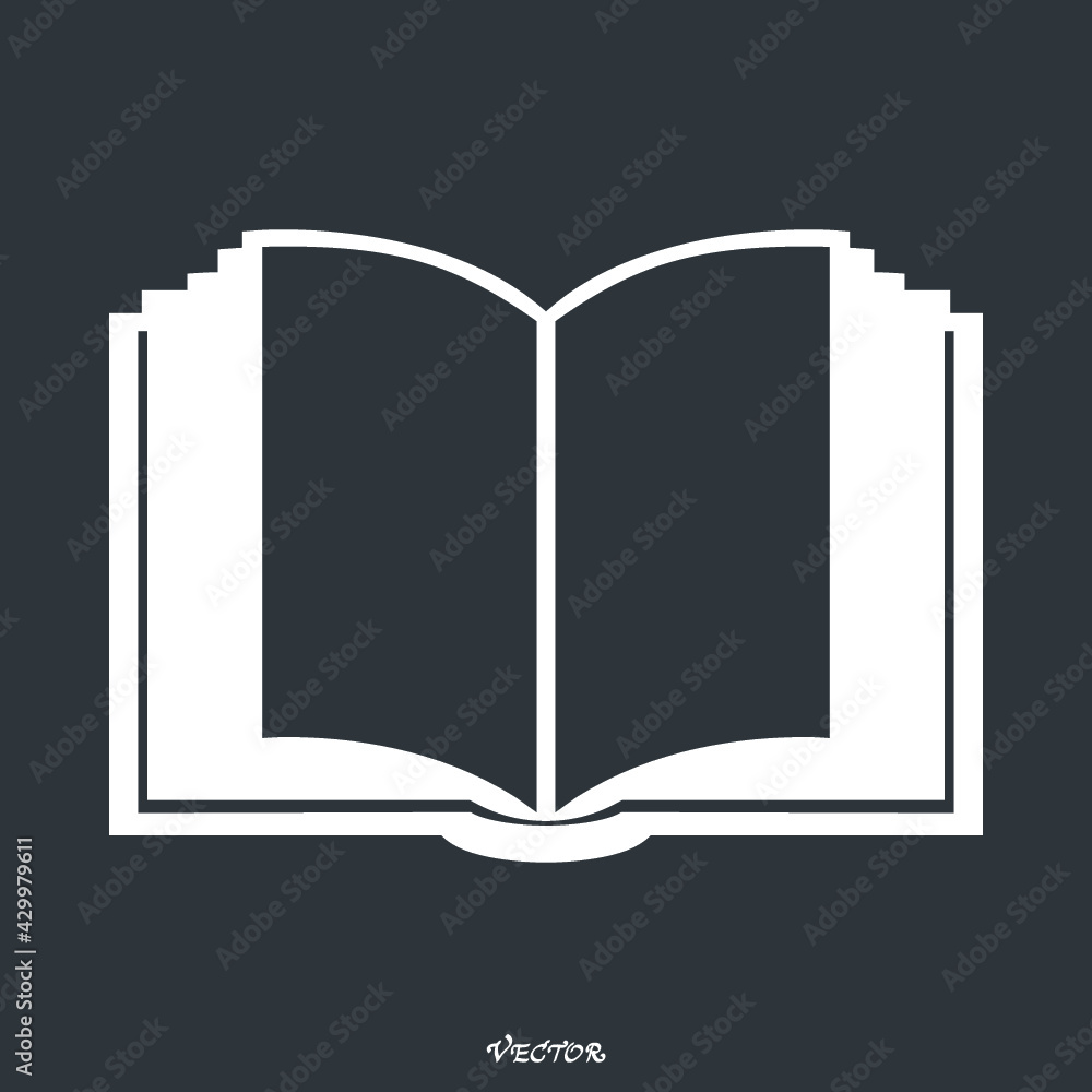 Book icon isolated on white bockground, vector. Book icon isolated on white bockground, vector.