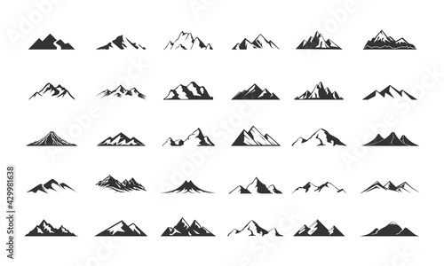 Mountains icon set illustration vector