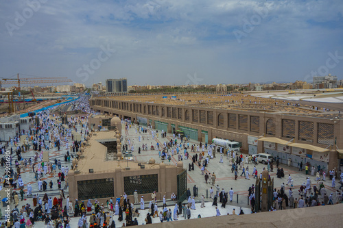 Pilgrims entering the Jannat al Baqi  at Madinah photo