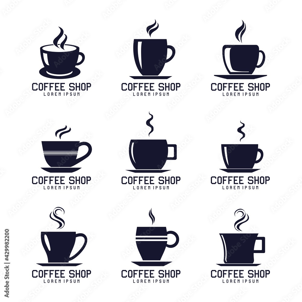 Coffee Cup Logo Design Set Coffee Cup Logo Design Set