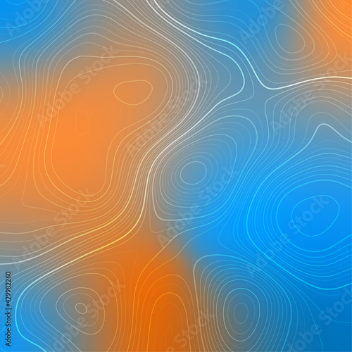 Abstract topography design background with heat map effect