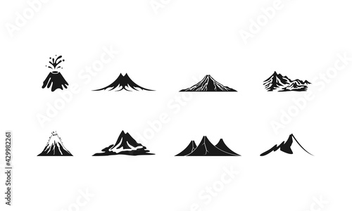 Volcanos icon set illustration vector logo