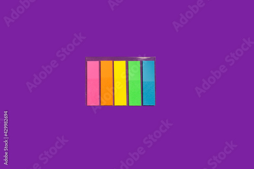 set of sticky notes on a purple background