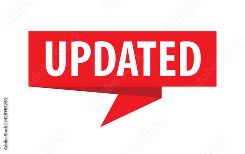 Updated - Origami Speech Bubble. Vector banner. Label set