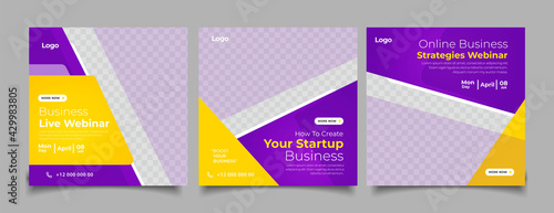 Business webinar banner for social media post template 