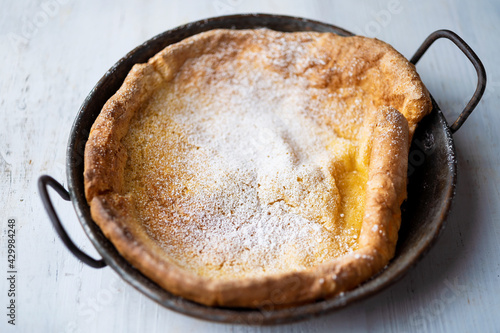 pan of german pancake dutch baby photo