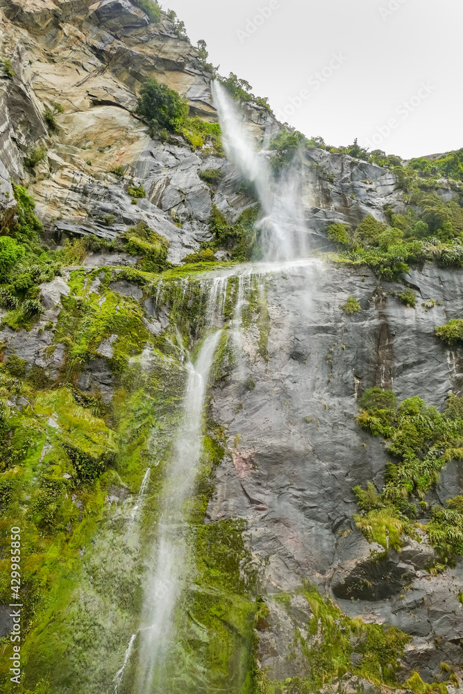 Fototapeta premium Waterfall at Milford Sound