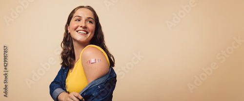 Woman after getting immunity vaccine
