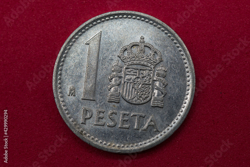 moneta bilon 1 peseta juan carlos I metal aluminium