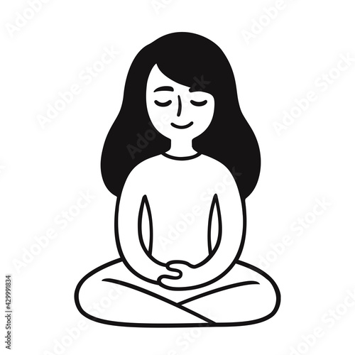 Woman sitting in meditation