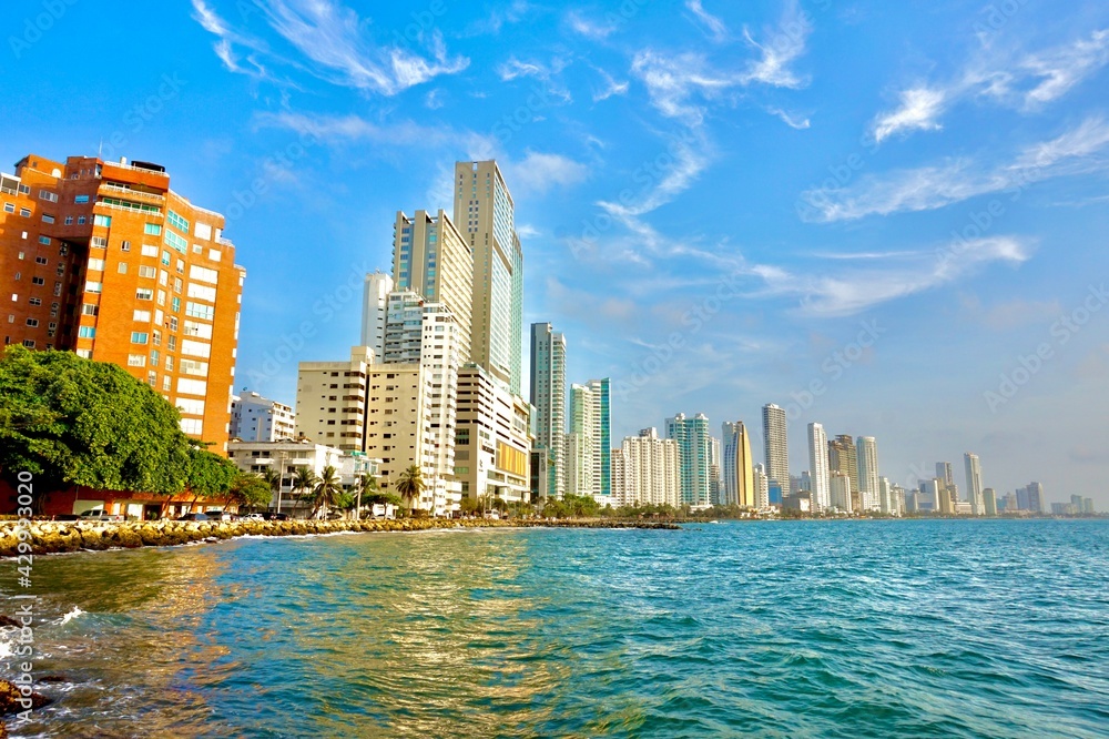 Fototapeta premium Cartagena Bocagrande skyline