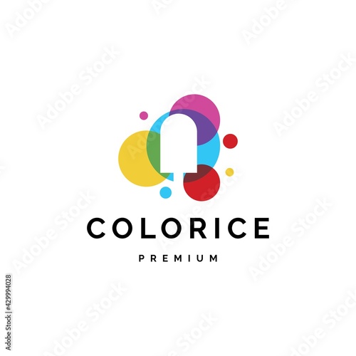 Ice color logo design symbol vector template