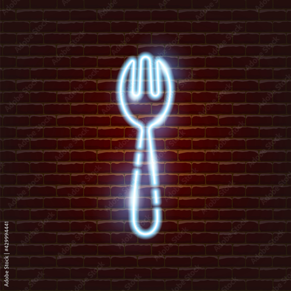 Reusable fork neon icon. Eco friendly lifestyle. Zero waste concept. Reusable fork neon icon. Eco friendly lifestyle. Zero waste concept.