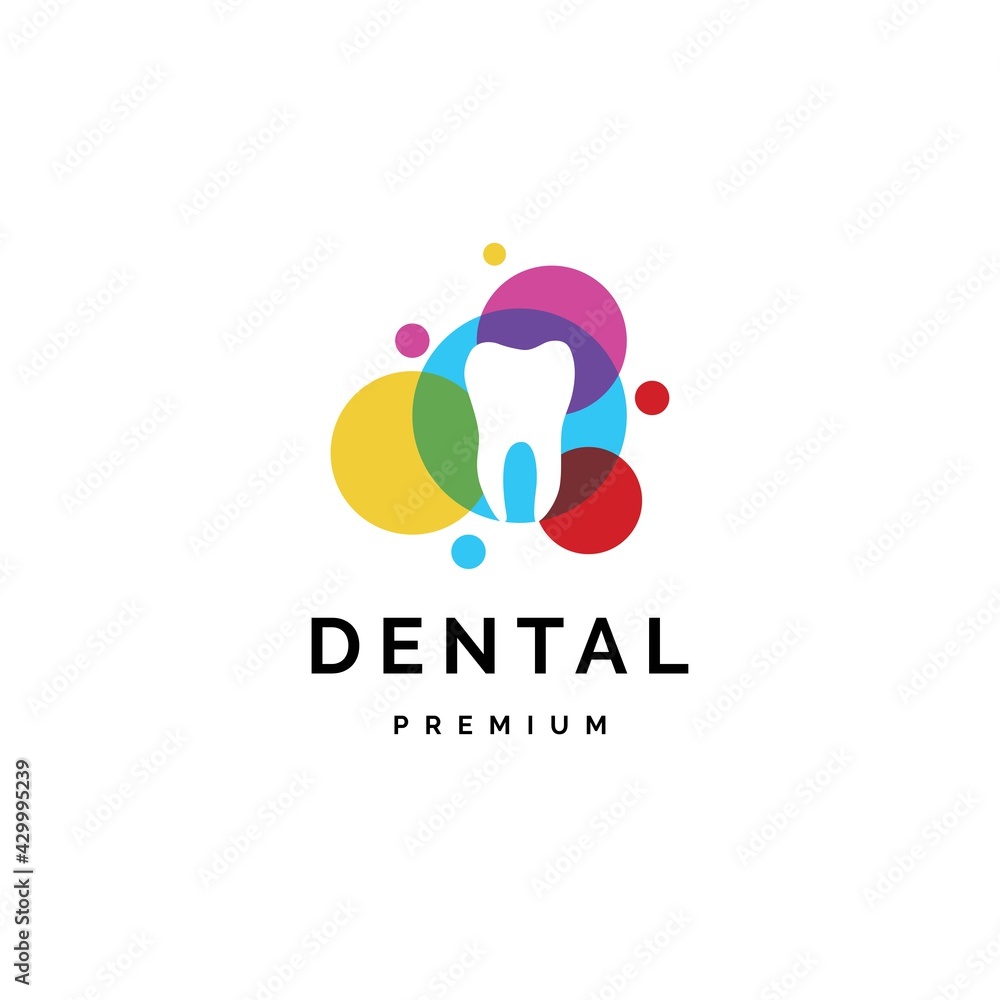 Creative dental color logo design illustration