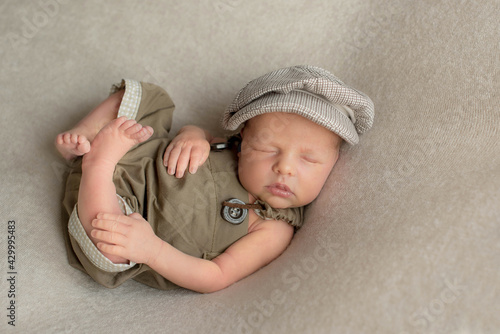 Little baby sweetly sleeping. Newborn baby child