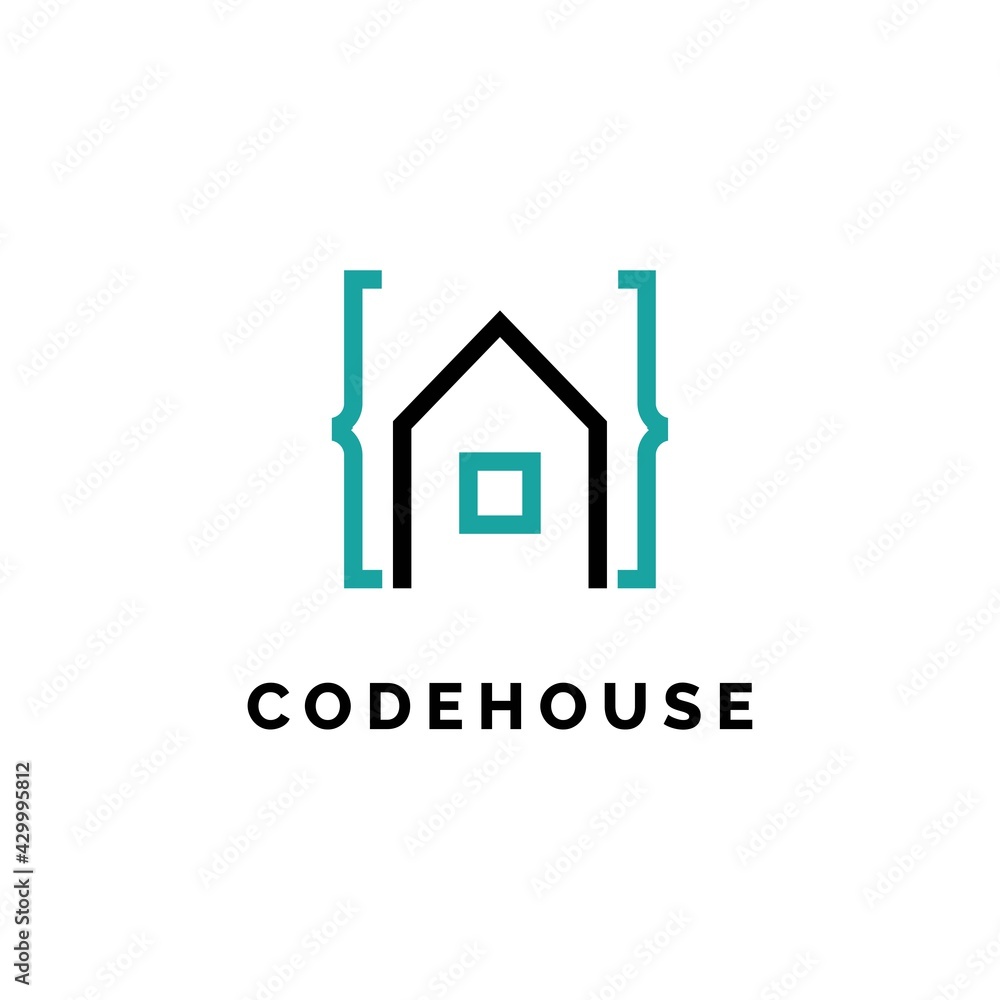 Code house logo design illustration symbol vector template Code house logo design illustration symbol vector template