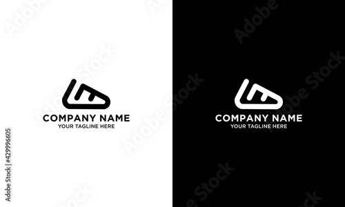 Man shoes logo design vector template