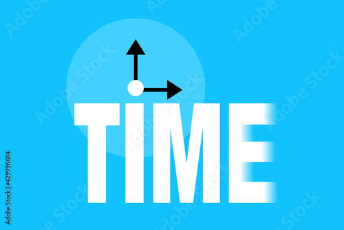 Time fly, text time with a ticking clock