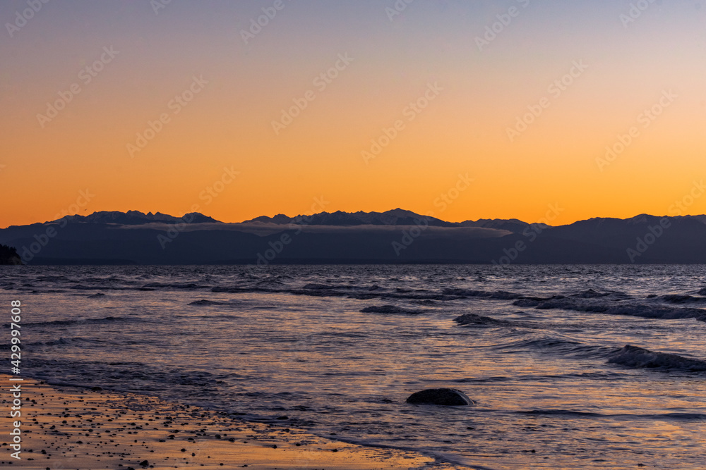 Admiralty Inlet and Olympic Mountains at Sunet