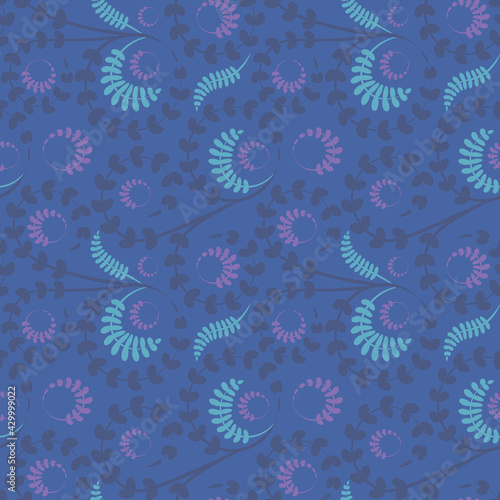 Seamless texture  pattern on a square background - flowers and leaves. Styling.
