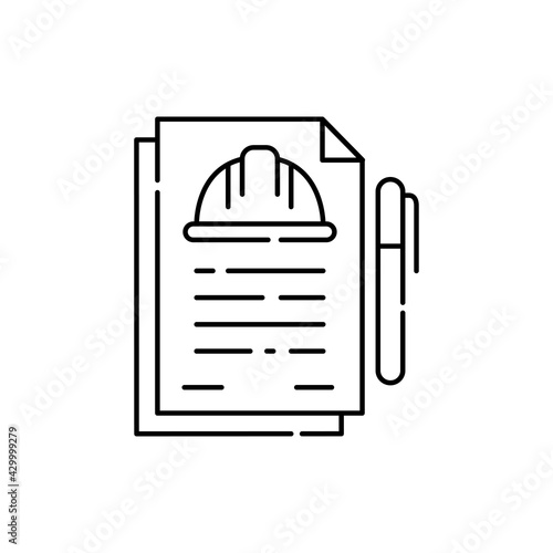 Estimate documentation color line icon. Pictogram for web page, mobile app