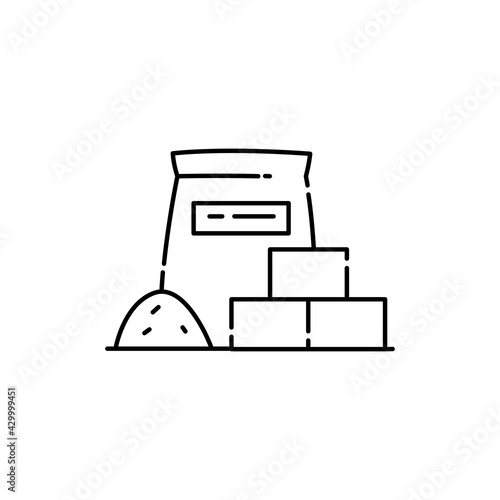 Building materials color line icon. Pictogram for web page, mobile app