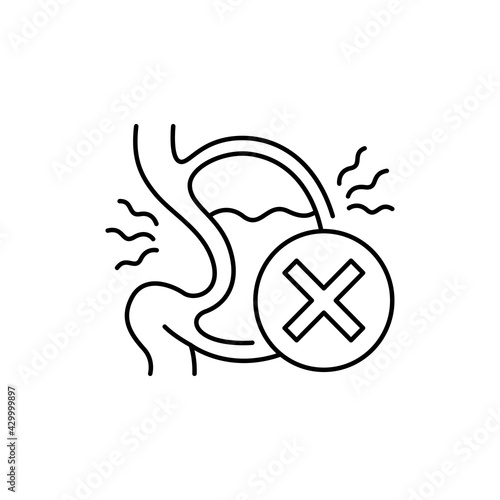 Indigestion olor line icon. Pictogram for web page, mobile app, promo.