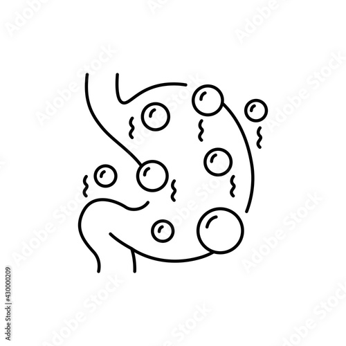 Flatulence olor line icon. Pictogram for web page, mobile app, promo.