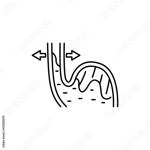 GERD olor line icon. Gastroesophageal reflux disease. Pictogram for web page, mobile app, promo.