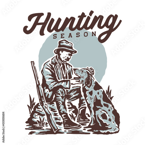 Old hunter illustration
