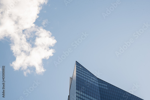 Skyscraper. City architecture. Skyscrapers tower cityscape. Different city center buildings.