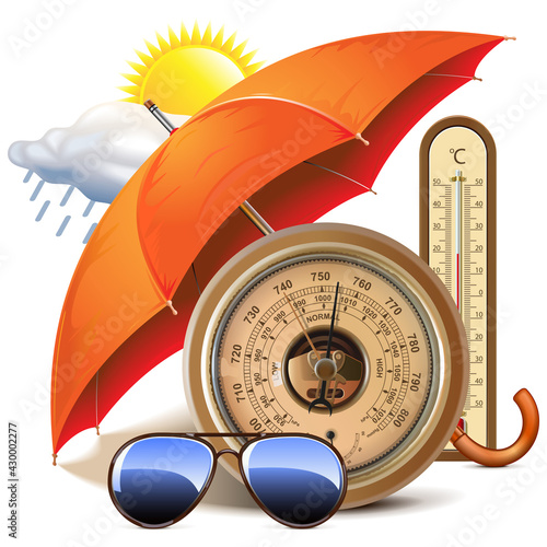 Vector Weather Concept with Umbrella