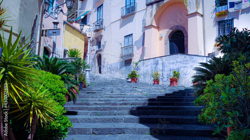 Canvastavla steps in the historic center of Salerno, Italy