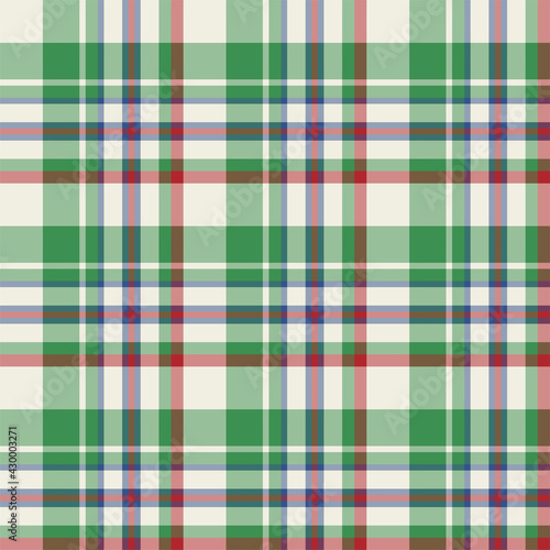 Plaid seamless pattern. Vector background of textile ornament. Flat fabric design.