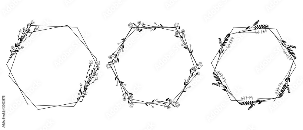 Floral Frame Vector Illustration Set Floral Frame Vector Illustration Set
