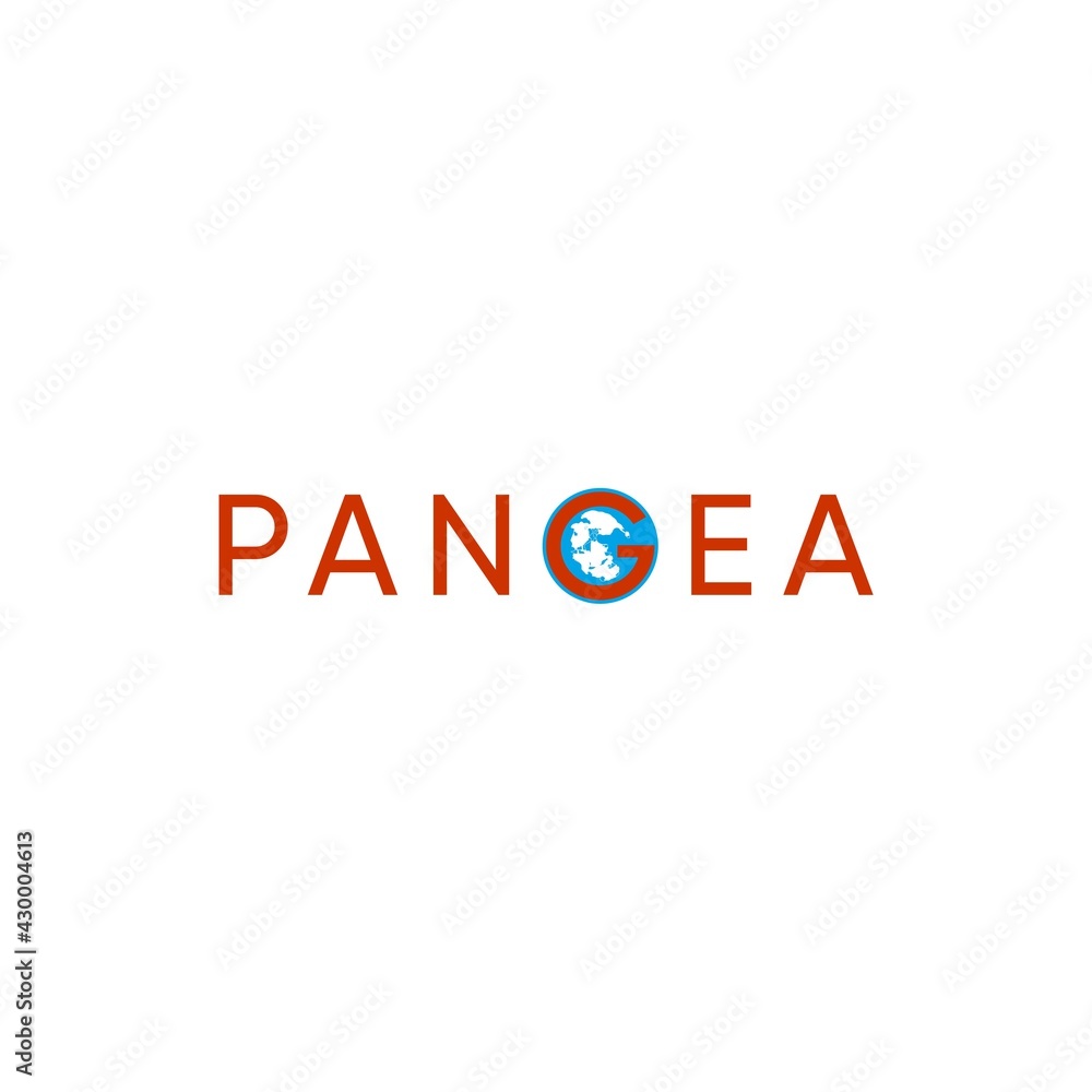 creative world pangea logo design and globe vector template