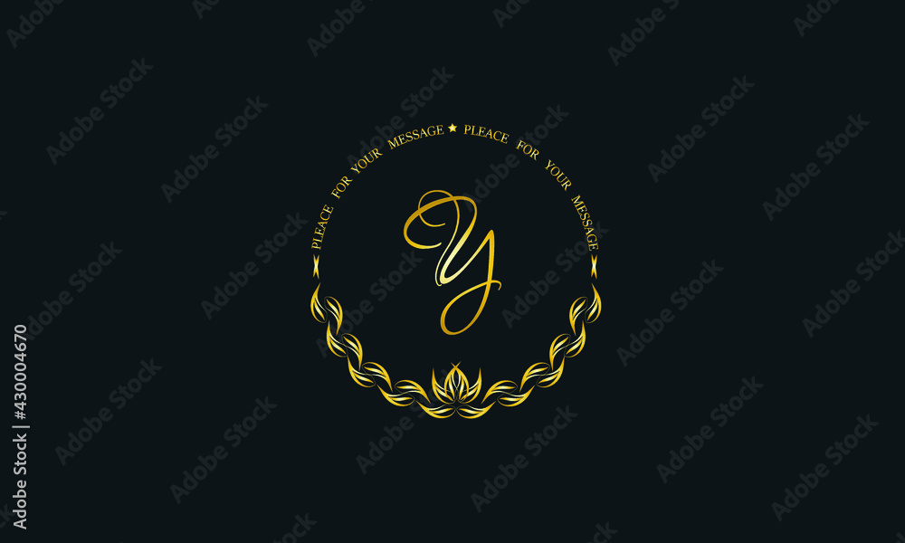 Fototapeta premium Vintage bright decorative monogram with the letter Y. Elegant emblem for hotel, restaurant, business, presentation and more.