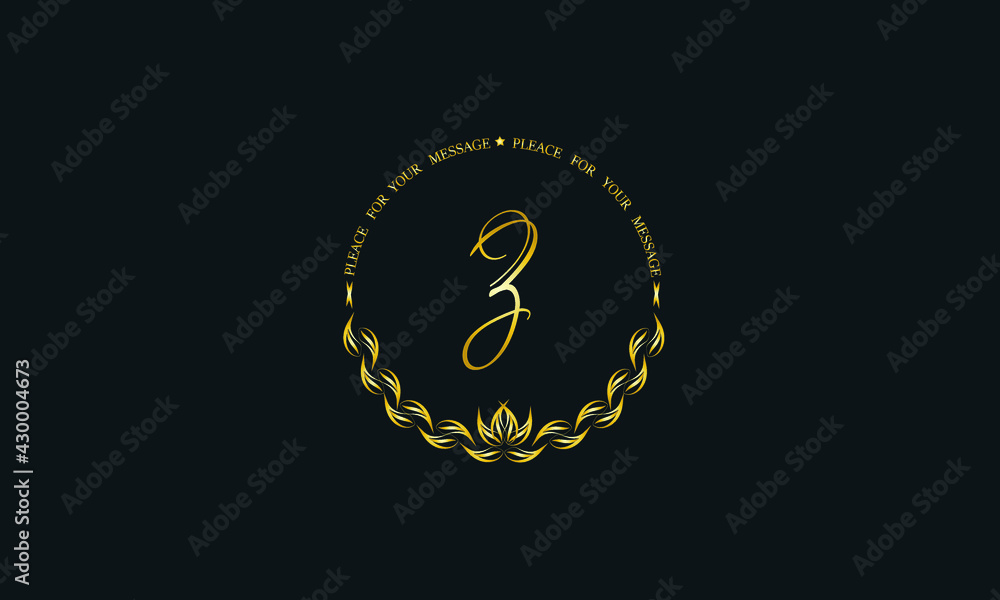 Fototapeta premium Vintage bright decorative monogram with the letter Z. Elegant emblem for hotel, restaurant, business, presentation and more.