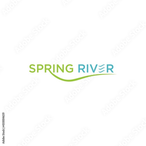 water spring river logo design vector illustration